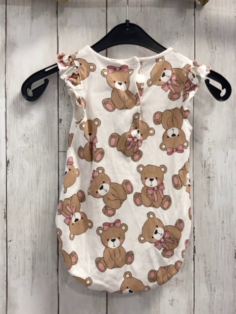 Next  Playsuit  Gr. 86  weiß Bären mit rosa Schleifen 