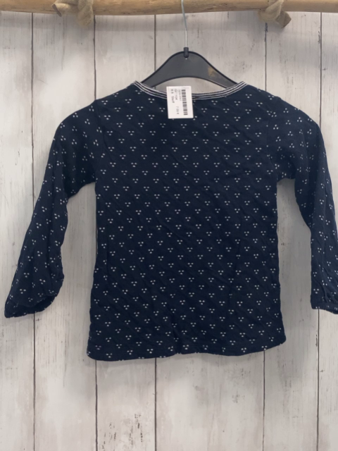 Steiff  Pullover  Gr. 104  dunkelblau weiße Punkte blau weißer Streifenbund Plüschbärenkopf 