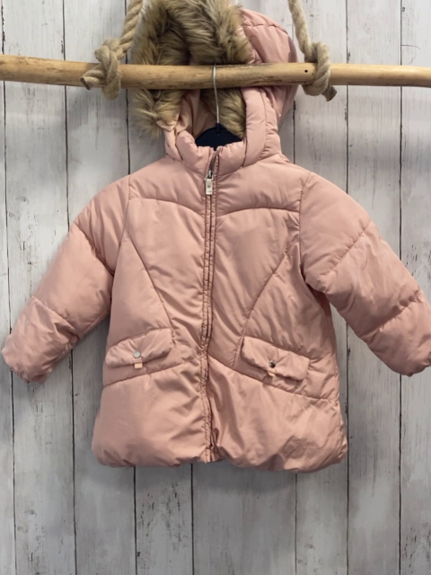 zara  Winterjacke  Gr. 104  rosa Kapuze mit abtrennbarem Fellbund 
