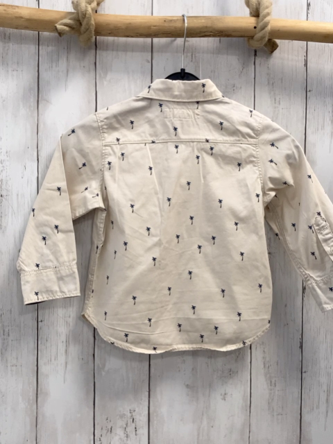 H&M  Hemd  Gr. 92  beige blaue Palmen