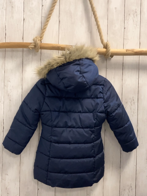 H&M  Winterjacke  Gr. 116  blau Kapuze mit Fellbund 
