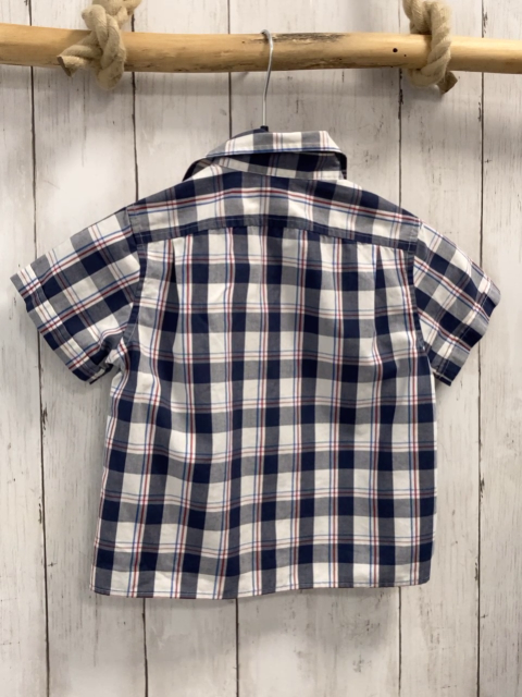 Lands´ End  Sommerhemd  Gr. 110  blau weiß hellblu rot kariert 