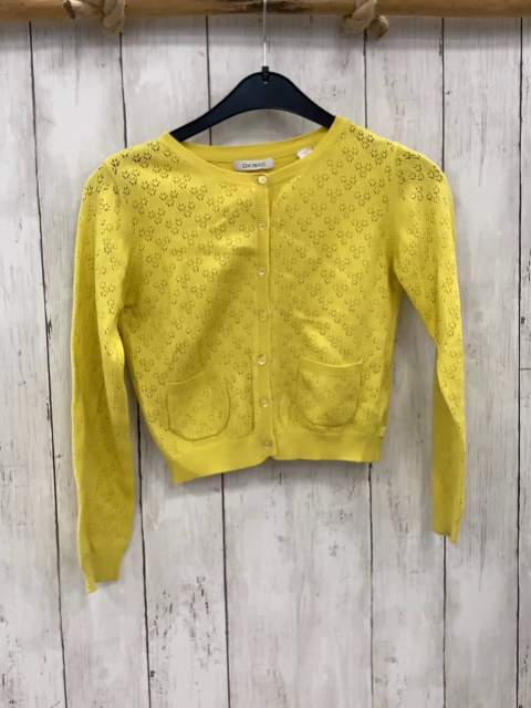 Okaidi  Strickjacke  Gr. 128  gelb Lochmuster 