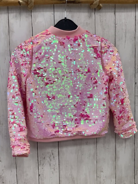 H&M  Pailettenjacke  Gr. 128  rosa 