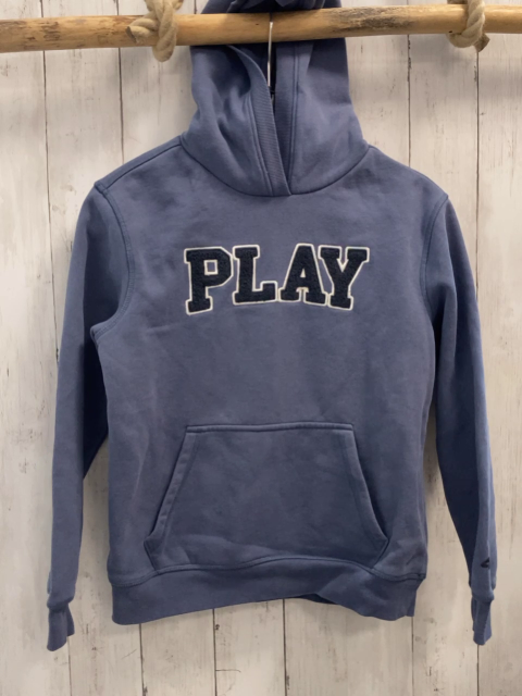  Pullover  Gr. 146  blau Kapuze dunkelblaue Plüschschrift 