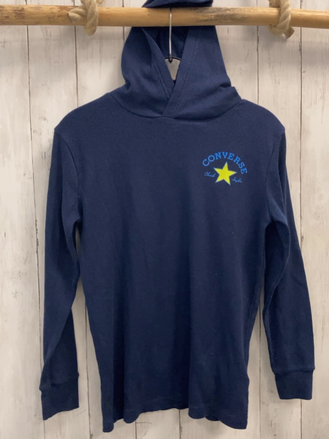Converse  Pullover  Gr. 158  blau Struktur Kapuze 