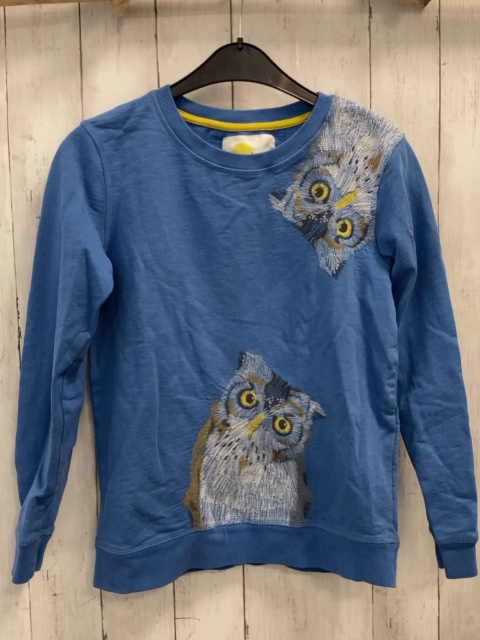 Mini Boden  Pullover  Gr. 152  blau bunte Eulen