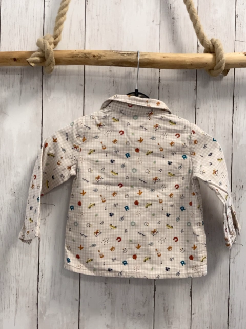 Sergent Major  Hemd  Gr. 86  weiß beige kariert Tierköpfe Buchstaben