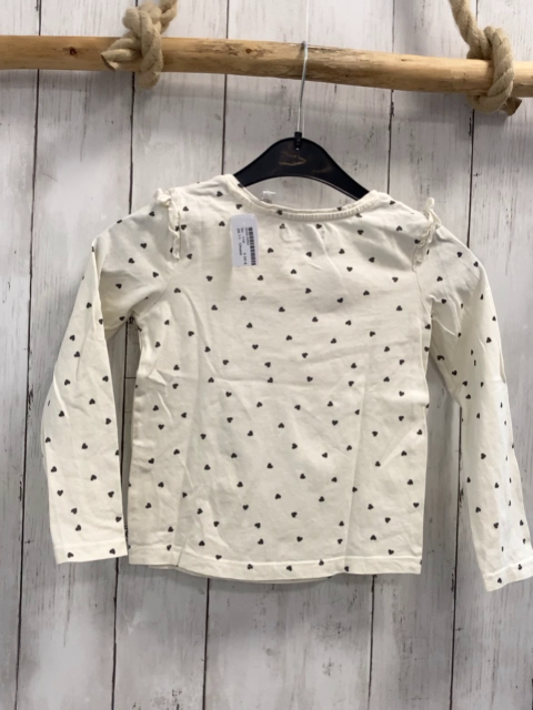 Okaidi Langarmshirt  Gr. 110  weiß bunte + graue Herzen mit Türmen 