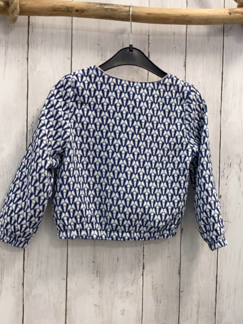 Okaidi Sweatjacke  Gr. 98 weiß blaues Muschelmuser grauer Glitzerbund 