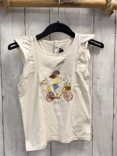 Sergent Major  T-Shirt  Gr. 110  creme Mädchen auf Fahrrad Rüschenärmel 