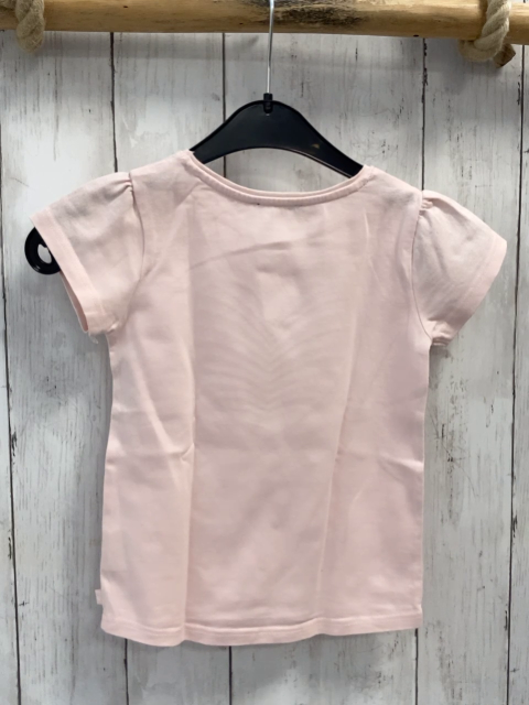 Okaidi  T-Shirt  Gr. 104  rosa rotes Herz mit transparenten Pailetten 