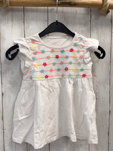   T-Shirt  Gr. 104  weiß orange Pailetten bunte Rosetten