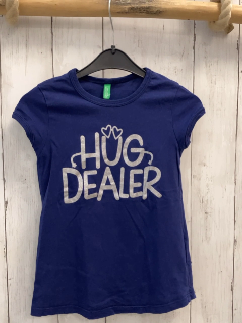 Benetton  T-Shirt  Gr. 110  blau silber Glitzerschrift 