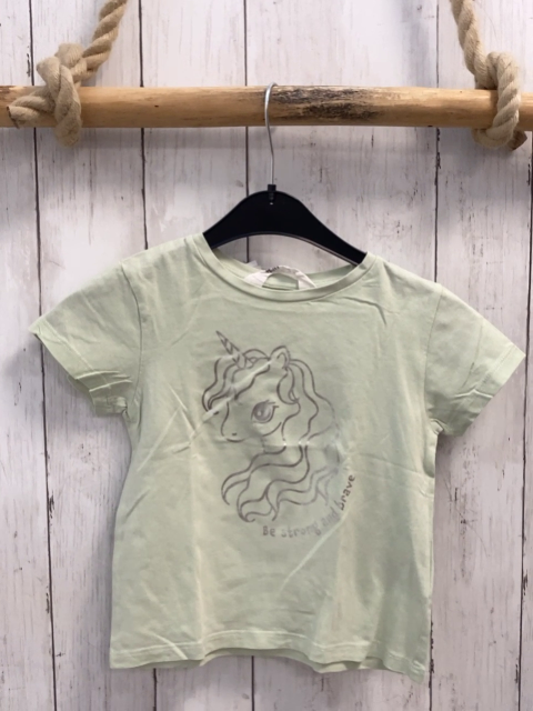 H&M  T-Shirt  Gr. 92  mint silber Einhorn 
