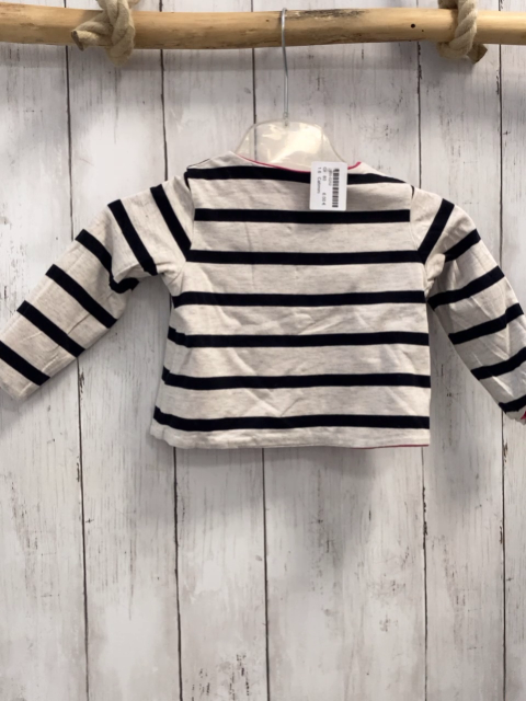 Catimini  Sweatjacke  Gr. 80  hellgrau schwarze Streifen pink Bund 