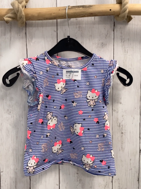   T-Shirt  Gr. 98  lila weiße Streifen Hello Kitty Blumen 