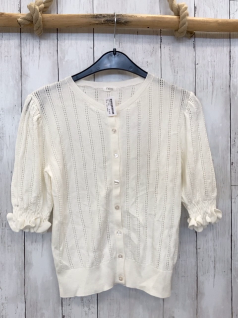 neu Next  Strickweste  Gr. 152  weiß Lochmuster 
