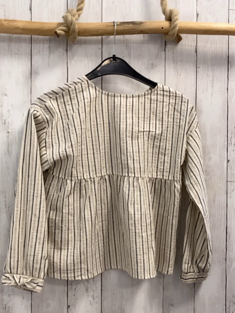 Zara  Bluse  Gr. 152  weiß hellgrau grau kariert Struktur 