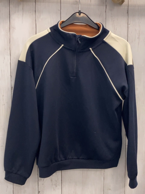 H&M Sportshirt lang  Gr. 134  blau beige Schultern + Bund 