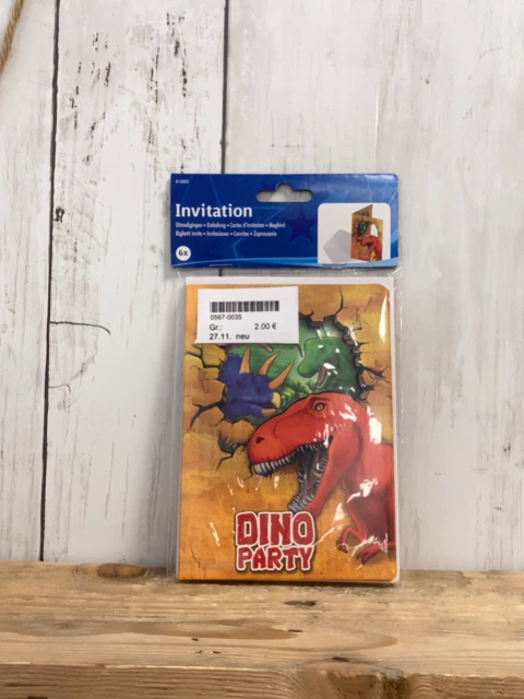 neu  Einladungskarten  Dino Party 