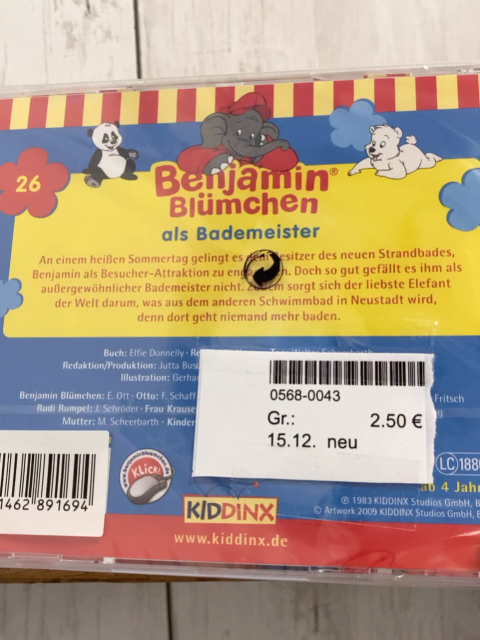 neu  CD Benjamin Blümchen als Bademeister 