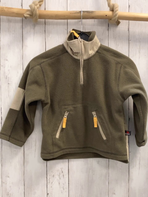 Timberland  Pullover  Gr. 110  sand Fleece beige Bund gelbe Applikationen Reißverschluss 