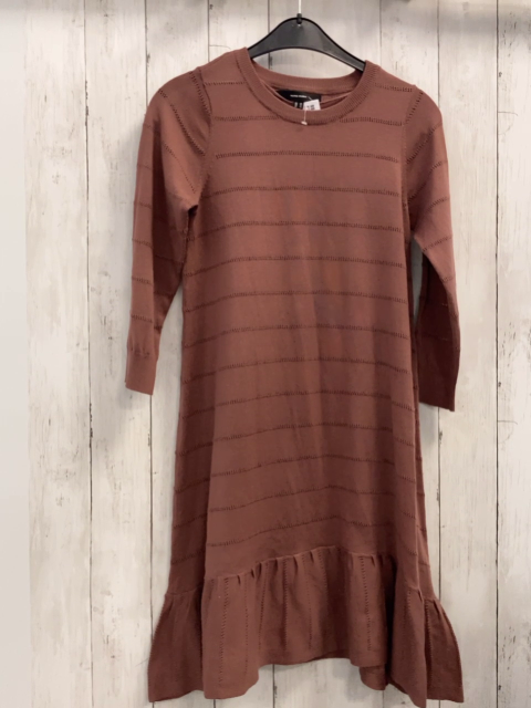 Vero Moda  Kleid  Gr. 158/164  rotbraun strick Lochmuster 