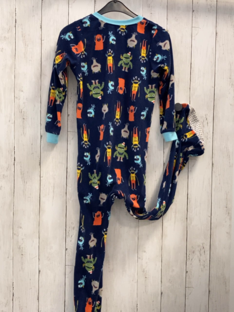 Carters  Schlafanzug  Gr. 122  blau Fleece bunte Monster hellblauer Bund 