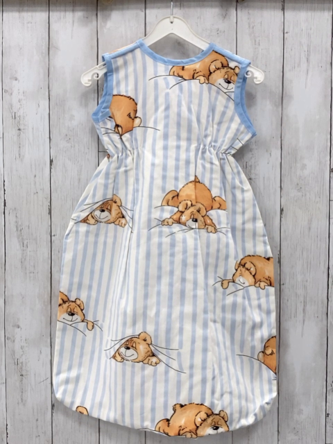 neu Julius Zöllner  Schlafsack Gr. 70cm  weiß hellblaue Streifen Bären 