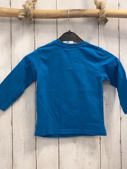   Langarmshirt Gr. 92  blau Ufo Schrift 