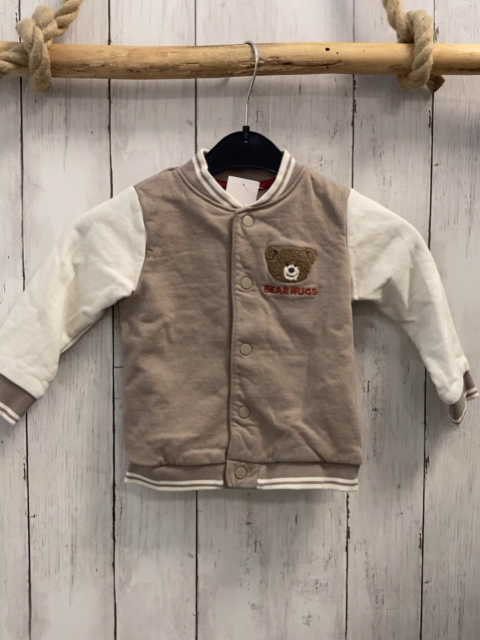   Sweatjacke  Gr. 86  sand beige Ärmel Bärenkopf sand beige Streifenbund 