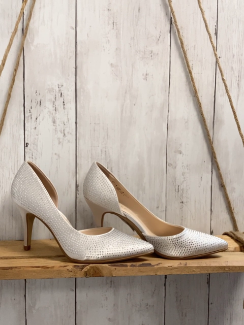 neu Catwalk  Pumps  Gr. 38  hellgrau silber Steine NP 29,90 € 