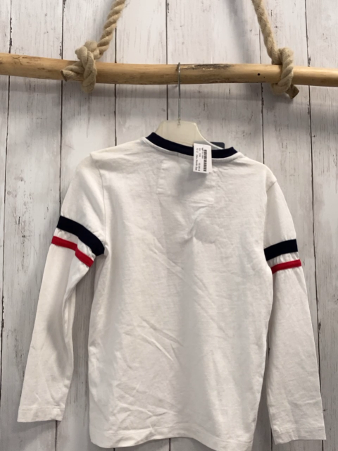 neu North Sails  Langarmshirt  Gr. 116  weiß blau rote Streifen + Schrift NP 21 € 