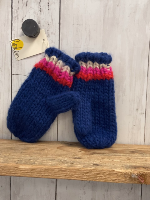 neu Boden  Kinderhandschuhe  blau + rot pink weiße Streifen Strick 