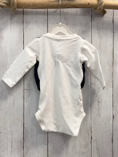 Name it  Langarmshirt  Gr. 62  weiß Bodyunterteil blaue Weste + blau weiß gestreifte Fliege 