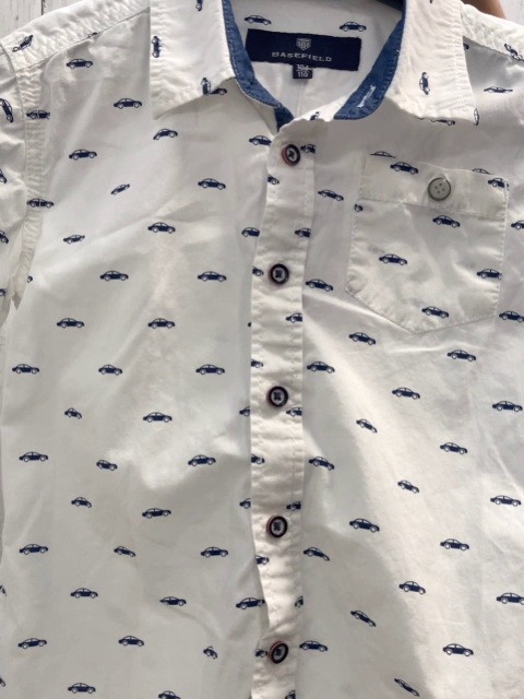 Basefield  Hemd  Gr. 110  weiß blaue Autos