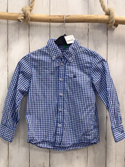 Benetton  Hemd  Gr. 110  blau weiß kariert 
