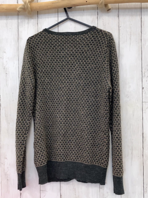 Milano  Strickjacke M grau goldenes Wabenmuster 