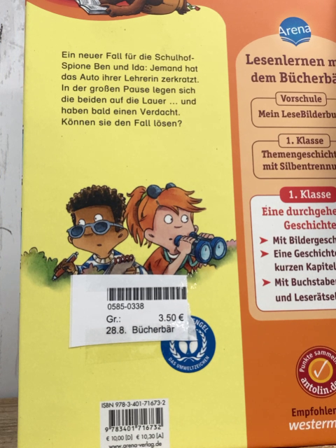 Bücherbär  Buch Die Schulhof-Spione 