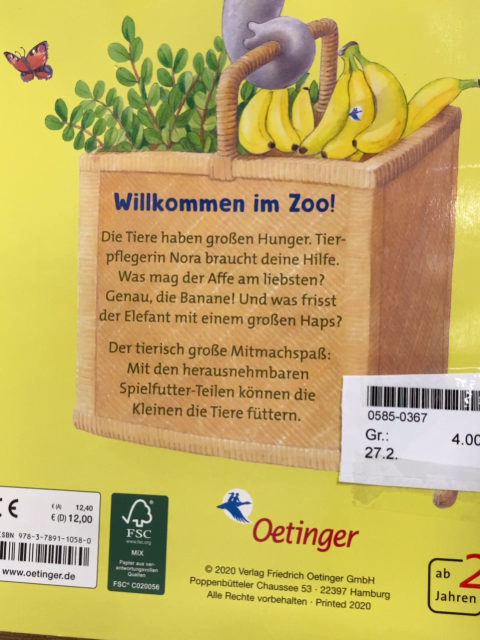   Pappbuch Komm, wir füttern Tiere 