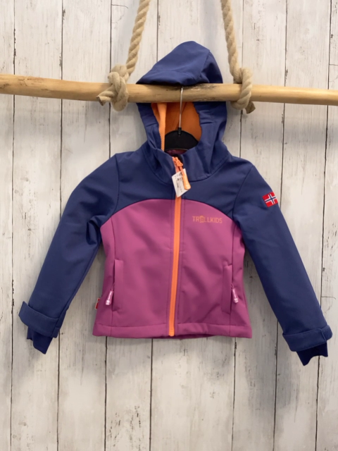 Trollkids  Softshelljacke  Gr. 98  blau altrosa orange 