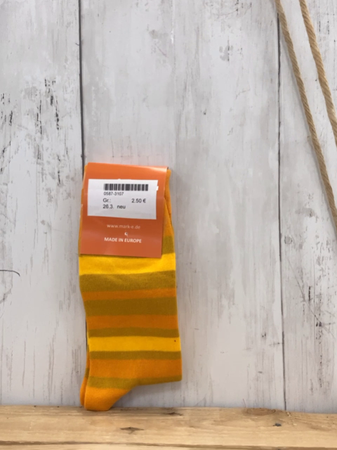neu  Socken  gelb orange Streifen 