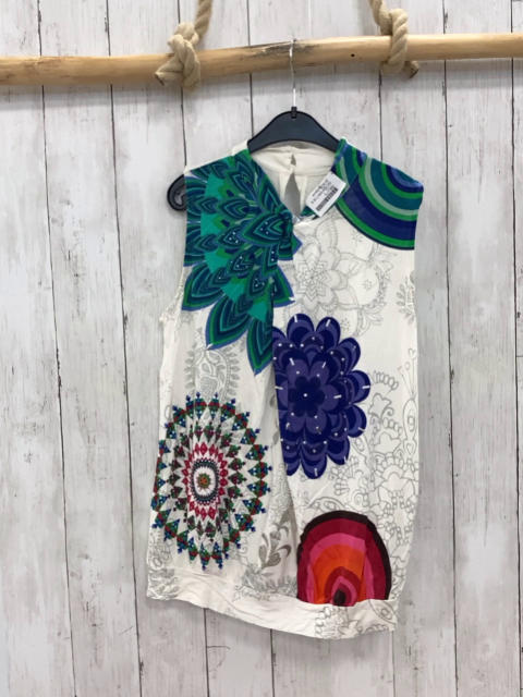 Desigual  T-Shirt  Gr. 158/164  weiß bunte + hellgrauer Blumendrck