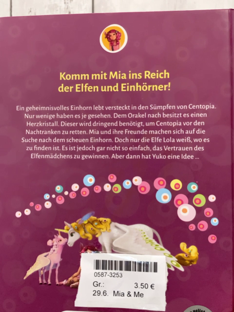 Mia & Me  Buch Die Suche nach dem Einhorn 