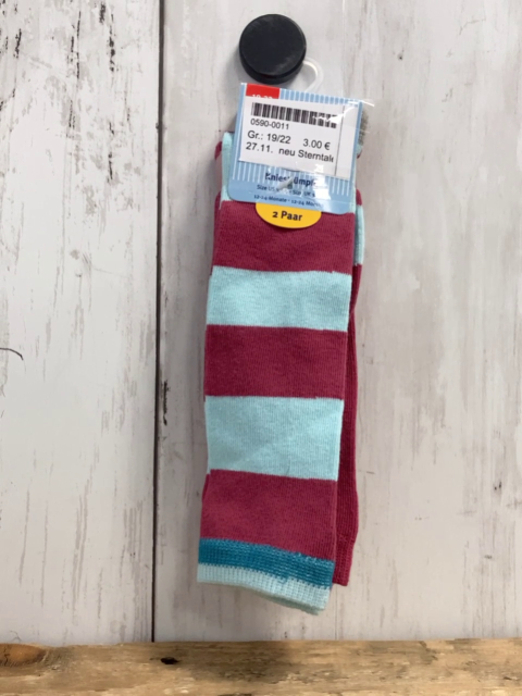 neu Sterntaler  Socken Gr. 19/22  2 Paar weinrot  weinrot hellblaue Streifen 