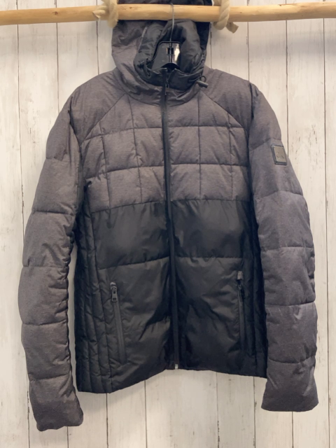 Calvin Klein Jeans M Winterjacke  grau schwra warm gefüttert Kapuze 
