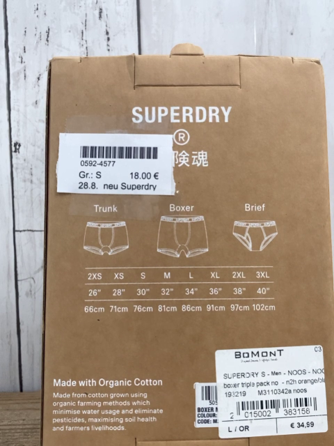 neu 3 Superdry  U-Hosen  Boxer schwarz/orange/grau mit schwarzem Bund mit grauer Scrhrift im Karton NP34,99€ 