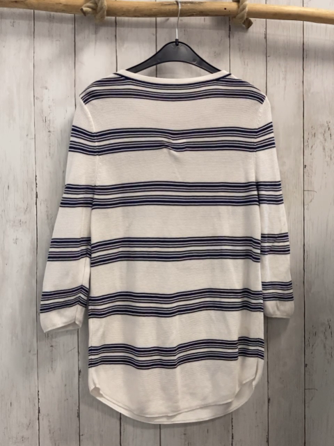 Gerry Weber  Pullover Gr. M  weiß blaue Streifen Rippen 