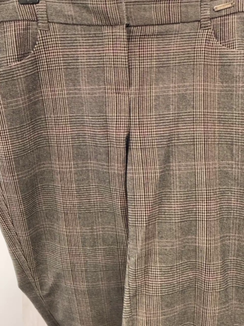 Bruno Banani Hose Gr. 34  braun grau rosa kariert